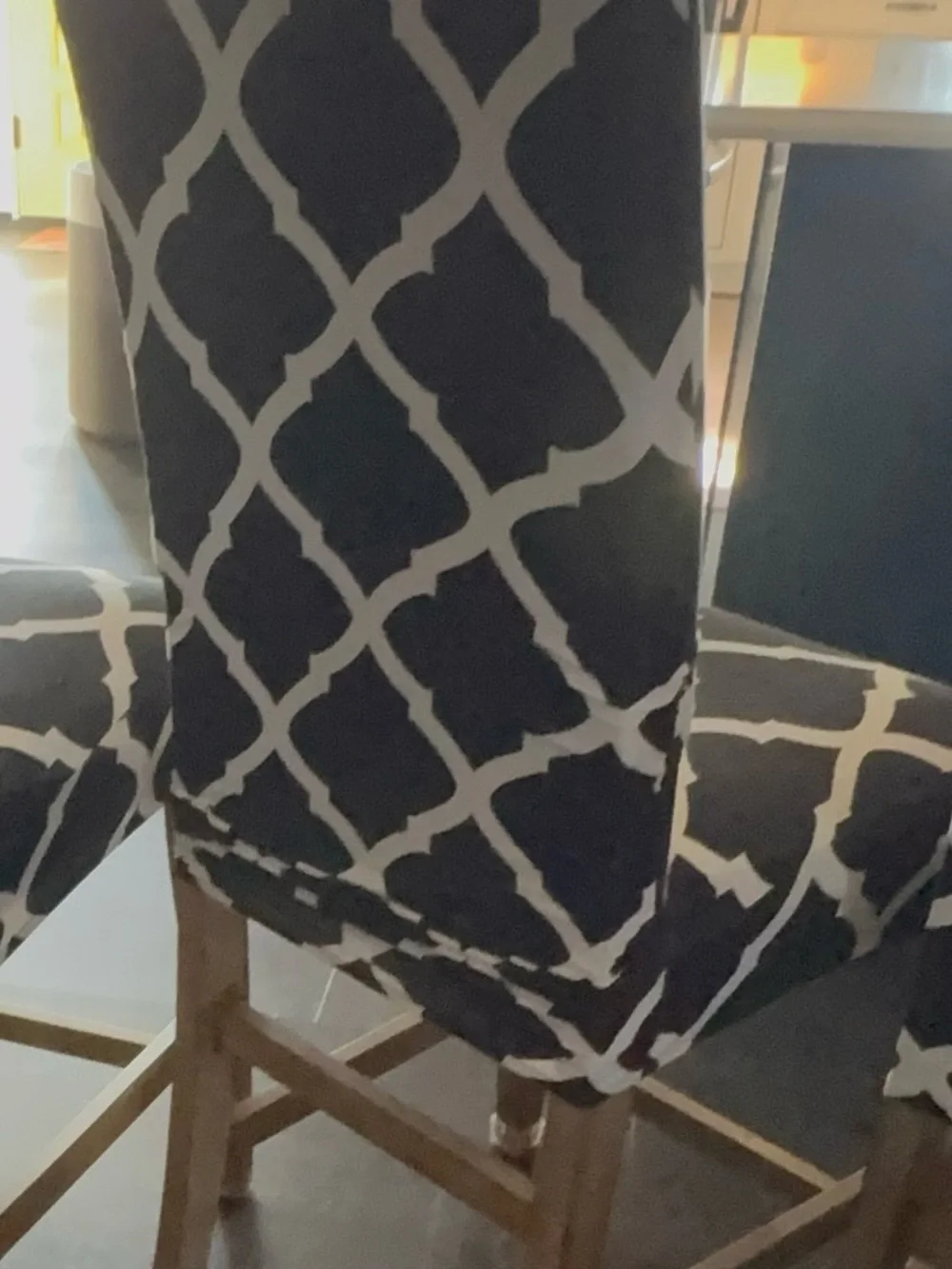 Geometric Black and White Stretch Chair Slipcovers - Set of 4